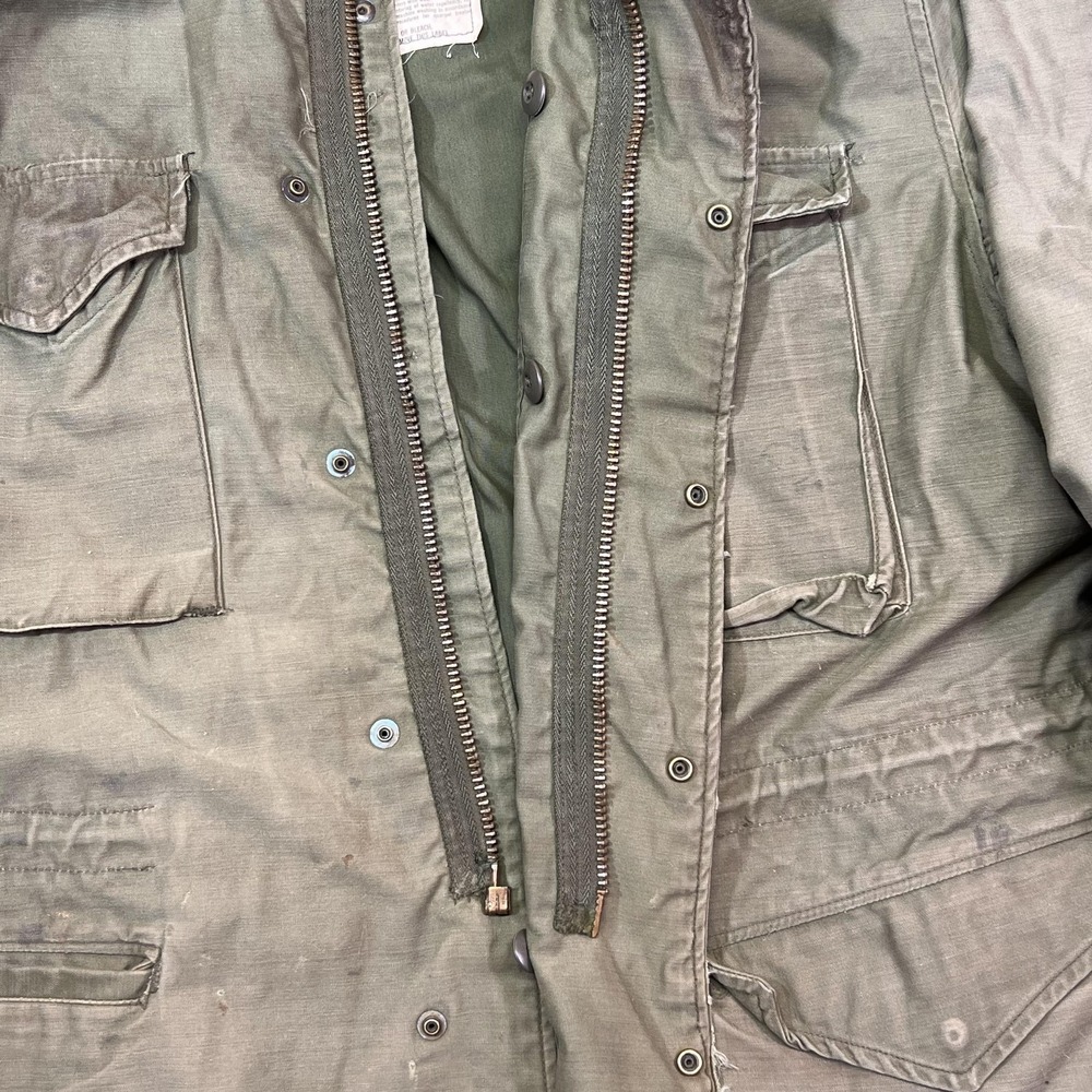 Vintage Alpha Industries Coat Mens XL Green Canvas Cold Weather Field OG-107 - Picture 7 of 14